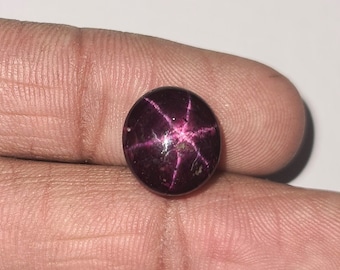 Natural 12 Carat Star Ruby Cabochon, Oval Loose Gemstone (12x10.5mm)
