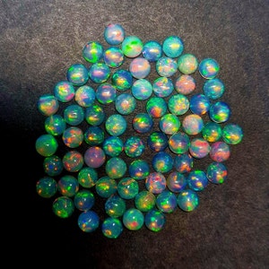 5 MM 15 Pcs Round Opal Cabochon, AAA Quality Opal Cabochon, Natural Ethiopian Opal Fire Opal Cabochon, Opal Gemstone, Opal Loose Stone Lot.