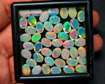 AAAäthiopischer Opalschliffstein, ovaler Regenbogenfeuer-Edelstein (5 * 4 bis 7 * 9 MM)