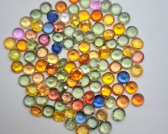 10 Pcs Multi Sapphire Round Cut Stones, 4 MM, 3.5 Carats Lot