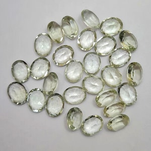 7x9 MM 53 Pcs Oval Cut Green Amethyst Cut Stone~ Green Amethyst Faceted 100 Cts Green Amethyst Gemstone Green Amethyst (Prasiolite) Stone.