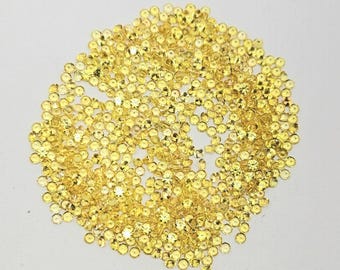 2 MM Round Yellow Sapphire, Diamond Cut Loose Gemstone