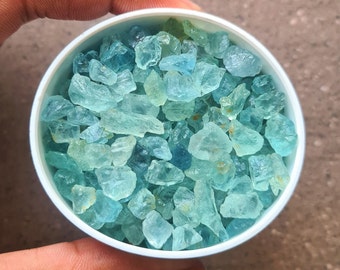 Natural Blue Aquamarine Rough Gemstone, Untreated (6-10 MM)