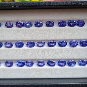 5 Pcs 5x7 MM Tanzanite Cut Stone, Natural Tanzanite Faceted Gemstone, 4 Cts Oval Calibrated Tanzanite Loose Stone For Jewelry Making.