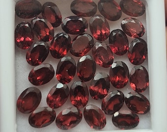 50 Pcs 7X5 MM Oval Cut Mozambique Garnet~ Red Garnet Faceted~ 50 Carats oval Cut Mozambique Garnet Loose Stone.