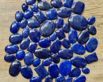 AM408 8 Pieces Rectangle Shape Lapis Cabochon Mix Size Lapis Lazuli Lots Lapis Gemstone for Jewelry 60.3 Cts Lapis Lazuli Gemstone