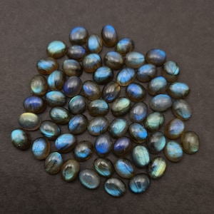 50 Carats 10X8 MM Labradorite Cabochon~ Natural Labradorite Cabochon~ 14 to 16 Pieces Labradorite Cabochon~ Labradorite Gemstone.