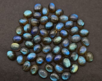 50 Carats 10X8 MM Labradorite Cabochon~ Natural Labradorite Cabochon~ 14 to 16 Pieces Labradorite Cabochon~ Labradorite Gemstone.