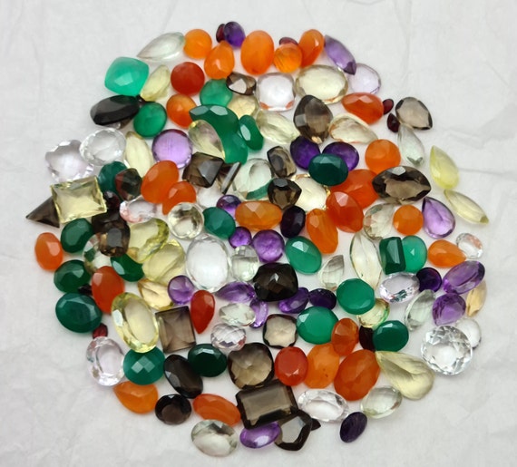 Over 5000 Carats Mixed Loose Gemstones, Multi Color Stones Faceted