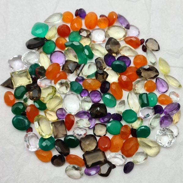 Over 5000 Carats Mixed Loose Gemstones, Multi color Stones~ Faceted Mix Gemstones~ Mixed Loose Stone Lot~ Mix Shape Semi Precious Stones. .