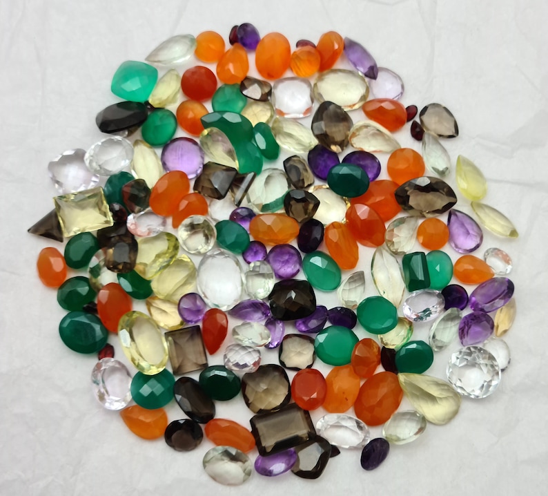 50 Carats Mixed Loose Gemstones Multi color StonesFaceted Etsy