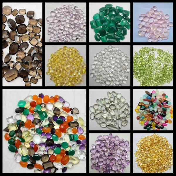 Gemstone Cut Stone, Mix Shape Gemstones, Natural Faceted Gemstones, Semi Precious Cut Stones Lot, Loose Stone Cut Stone For Jewelry Making.