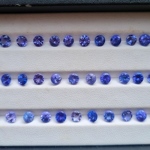 10 Pcs 4.5 MM Tanzanite Cut Stone, Natural Tanzanite Faceted Gemstone, 4 Cts Round Calibrated Tanzanite Loose Stone For Jewelry Making.