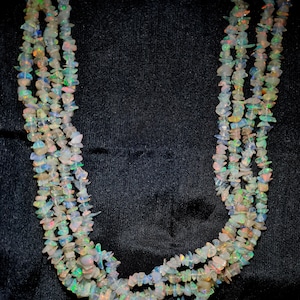 AAA Quality 34&quot; White Opal Uncut Beads, Raw Opal Beads, 4-5 MM Opal Beads, Natural Ethiopian Opal Beads, Welo Fire Opal Beads, Opal Strand.