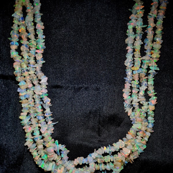 AAA Quality 34" White Opal Uncut Beads, Raw Opal Beads, 4-5 MM Opal Beads, Natural Ethiopian Opal Beads, Welo Fire Opal Beads, Opal Strand.