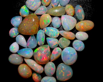 AAAA+ Opal Cabochons, Mix Shape Top Quality Opal Cabochons, Natural Ethiopian Opal Multi Fire Opal Cabochon, Loose Opal Cabochon By Weight..