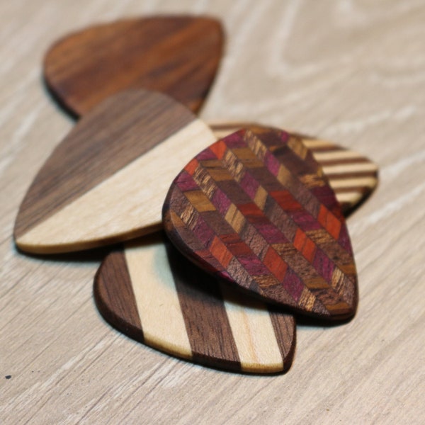 Hand Made Wooden Guitar Pick - Multi-Wood guitar pick - Custom Guitar Pick - Unique Guitar Pick