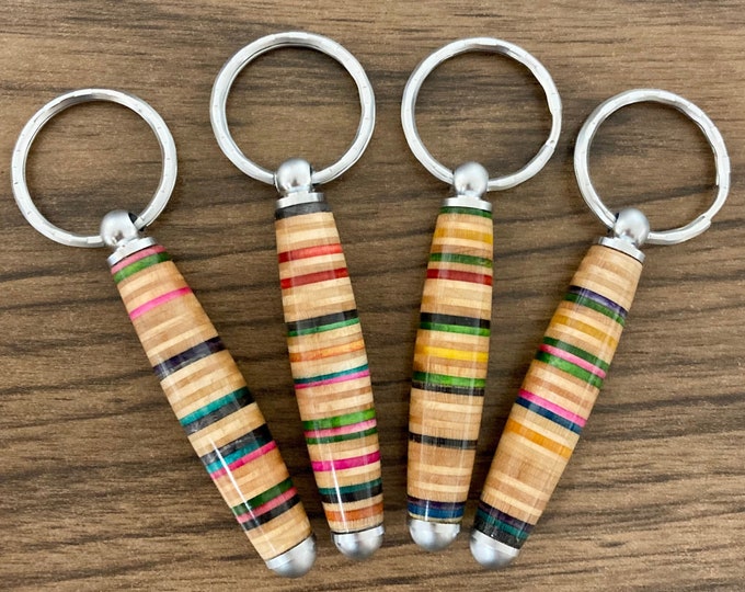 Recycled Skateboard Keychain, Gift for Skater, Recycled Skateboard Gift, Upcycled Skateboards