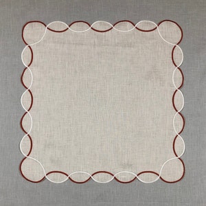 Twist linen embroidered napkin Wedding table napkins Classic dinner table linens