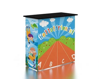 Pop-Up Table Counter, Tension Fabric Promotion Display (39x14x39 inch)