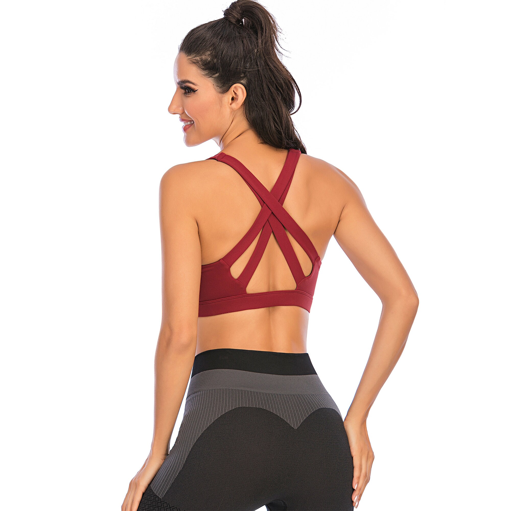 Sports Bra for Women Sexy Crisscross Back Medium Support Yoga - Etsy Finland