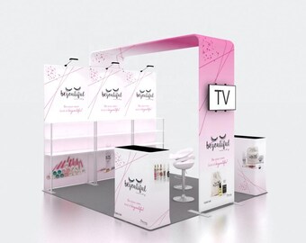 10x10FT aluminum tension fabric shelf display, trade, portable advertising promotion, exhibition and sales platform