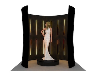 10x8ft High Fashion Customized Aluminum Tension Fabric Portable Background Stand RGB LED Party Event