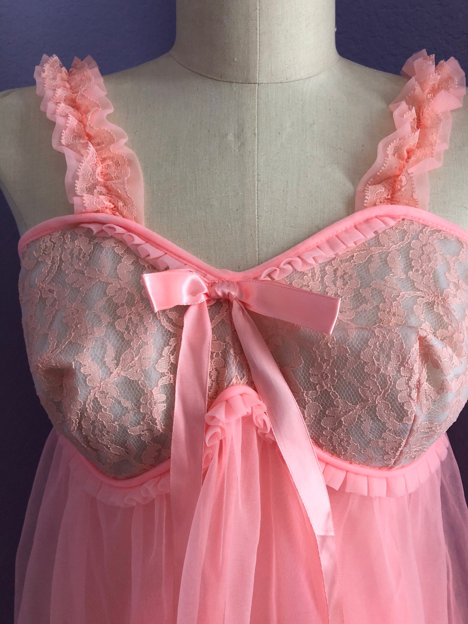 Vintage Babydoll Pajama Set with Bloomers Sz. Med. pink baby Etsy