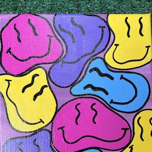 Melting Smiley Face | Trippy Art | Trippy Painting | Wall decor | Dorm Decor | Wall art | Home Decor | Home gift | Christmas gift | Handmade