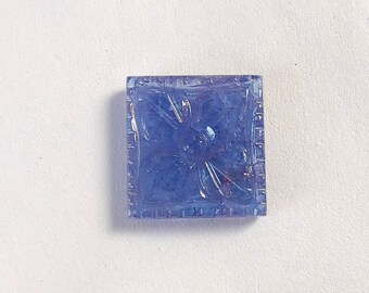 NATURAL Tanzanite Gemstone Carving Beads | Natural  Gemstone Hand Carved   12*11*3mm Good Quality Fine Carving For Jewelry