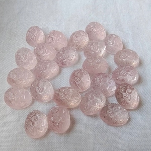 MORGANITE  Carving Cab Stone 10*8 Mm Natural Loose Gemstone Carved Cabochon | Genuine Morganite Price Per Piece