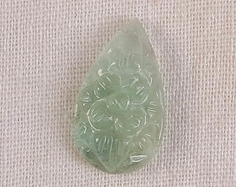 FlUORITE, Natural Fluorite Fluorite Carving Fluorite Loose Gemstone Size 16*9.5*4 mm For Jewelry