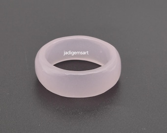 Polished Rose Quartz Hand Carved Quartz Ring | Gemstone Statement Ring