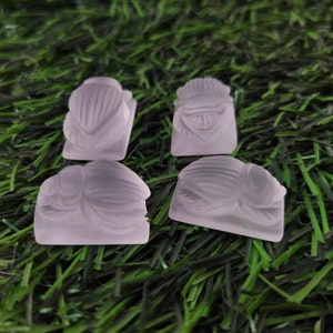 100% NATURAL Rock Crystal Quartz Scarab  Carved |  Crystal Quartz Scarab Cut - Carving  Handmade Gemstone Ring making Jewelry making