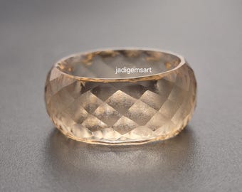Faceted citrine Quartz Hand Carved Quartz Ring | Gemstone Statement Ring