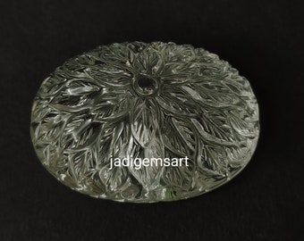 Cuentas de cristal de roca natural rubí talladas a mano, forma ovalada, 31,5 x 25,5 x 11 mm, para joyería.