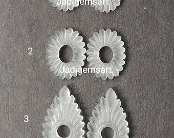 Cuentas de piedra preciosa talladas a mano de cristal de roca natural forjado/Par de piedras preciosas talladas a mano finas para joyería