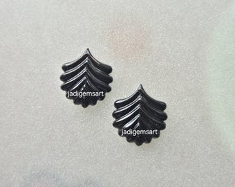 Onyx BLACK ONYX Edelsteensnijwerk Natuurlijke edelsteen Handgesneden vorm 19*17 mm Kralen paar Voor sieraden