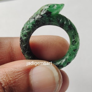 1 Piece Snake Ruby Zoisite Carved Polished Single Gemstone Ring| Hand Carved Ring Size