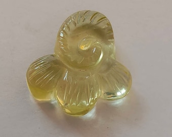 Natural Lemon Quartz Gemstone Carving Beads|  Lemon Quartz Gemstone  Hand Carved 21*19*6 Mm   Fine carved For jewelry