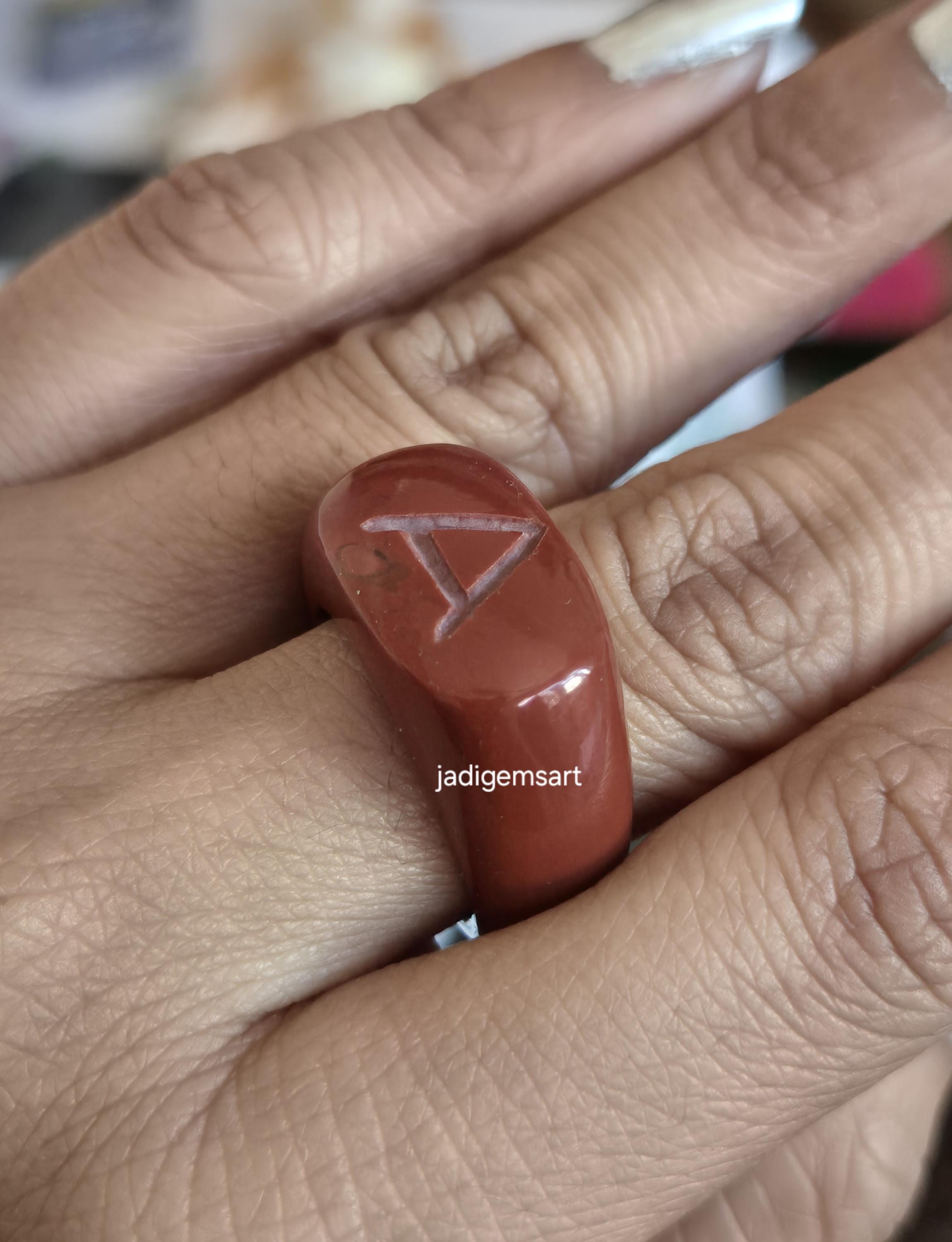 Carving Red Jasper Quartz Hand Carved Quartz Ring | Gemstone