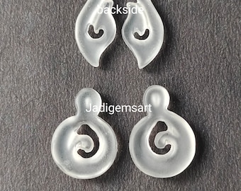 Cuentas talladas de piedras preciosas forjadas de cristal de roca NATURAL / par de tallado fino tallado a mano de piedras preciosas para joyería