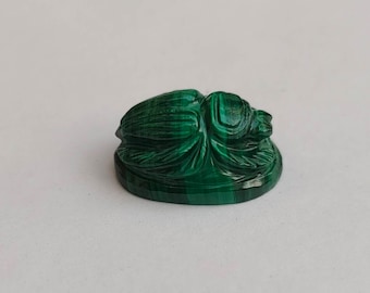 100% NATURAL Malachite Scarab  Carved |  Malachite Scarab Cut - Carving  Handmade Gemstone Ring making Jewelry making