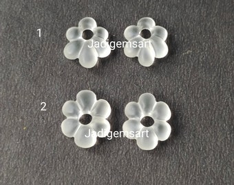 Cuentas talladas de piedras preciosas forjadas de cristal de roca NATURAL / par de tallado fino tallado a mano de piedras preciosas para joyería