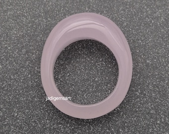 Polished Rose Quartz Hand Carved Quartz Ring | Gemstone Statement Ring