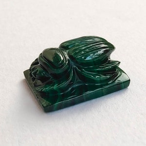 100% NATURAL  Malachite Scarab  Carved |  Malachite Scarab Cut - Carving  Handmade Gemstone Ring making Jewelry making