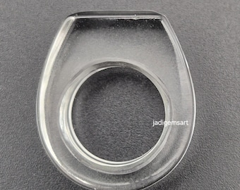 Anillo de cuarzo cristal de roca pulido tallado a mano / Anillo de piedra preciosa con declaración