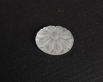 NATURAL Rock Crystal Forsted Gemstone  Carved Beads|  Gemstone Hand Carved  Leaf Shape  Pair For Jewelry