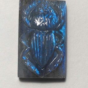 Rubi 100% NATURAL Labradorite Scarab Esculpido | Labradorite Scarab Cut - Escultura Artesanal Gemstone Ring Making Jewelry Making