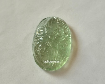 fluoriet, natuurlijk fluoriet fluoriet snijwerk fluoriet losse edelsteen maat 35*22*8 mm voor sieraden